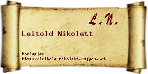 Leitold Nikolett névjegykártya